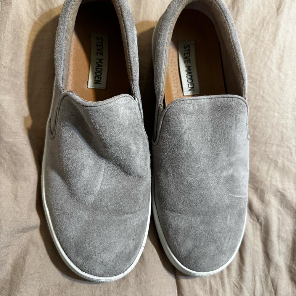 Steve Madden Grey Slip-On Shoes
